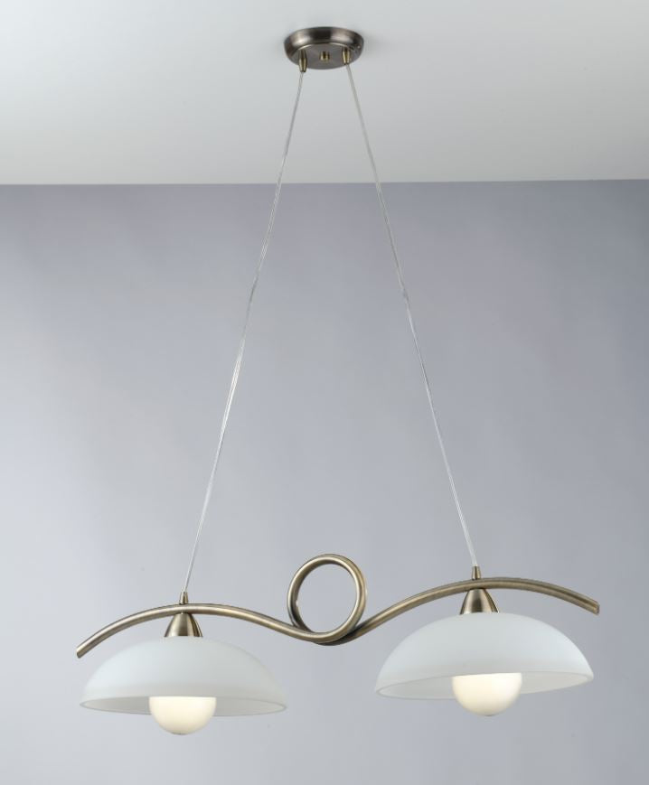 Bilanciere da cucina 2 luci metallo bronzo-cromo 2XE27 non incl. HALLEY Bilanciere da cucina 2 luci metallo bronzo-cromo 2XE27 non incl. HALLEY